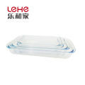 LeHe Housewares Microwave Oven Safe Food Storage Glass Bakeware with Lid